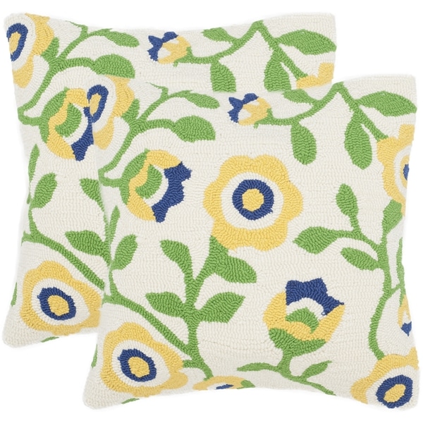 Safavieh Provence Floral 20-Inch Sunshine Decorative Throw Pillow (Set of 2)