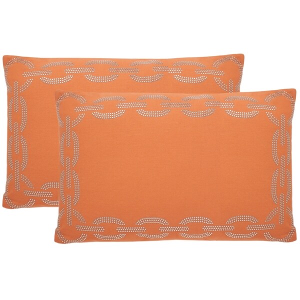 Safavieh Sibine 20Inch Orange Decorative Throw Pillow (Set of 2