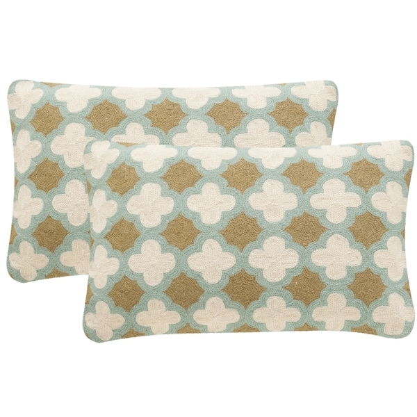 Safavieh Carna 20-Inch Amist Green Decorative Throw Pillow (Set of 2)