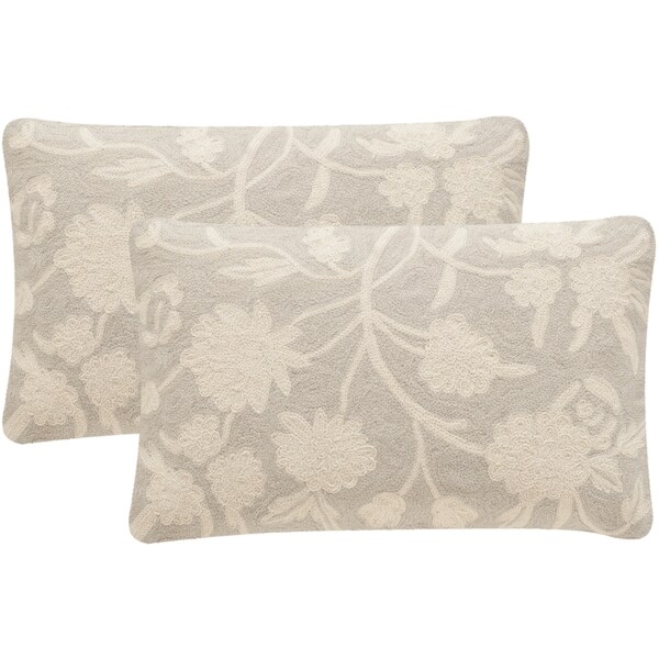 Shop Safavieh Vannes 20Inch Greige Decorative Throw Pillow (Set of 2) On Sale Free Shipping