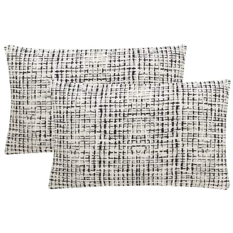 Safavieh Data 20-Inch Graphite Decorative Throw Pillow (Set of 2)