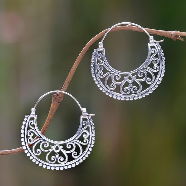 Shop Handmade Sterling Silver 'Moonlit Garden' Earrings (Indonesia ...