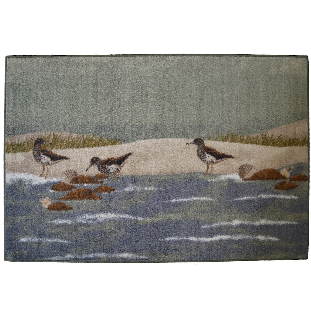 Sandpiper Beach Non-skid Kitchen Accent Mat Rug (3' x 4') - Sand - 2'6" x 3'10" - 2'6" x 3'10"