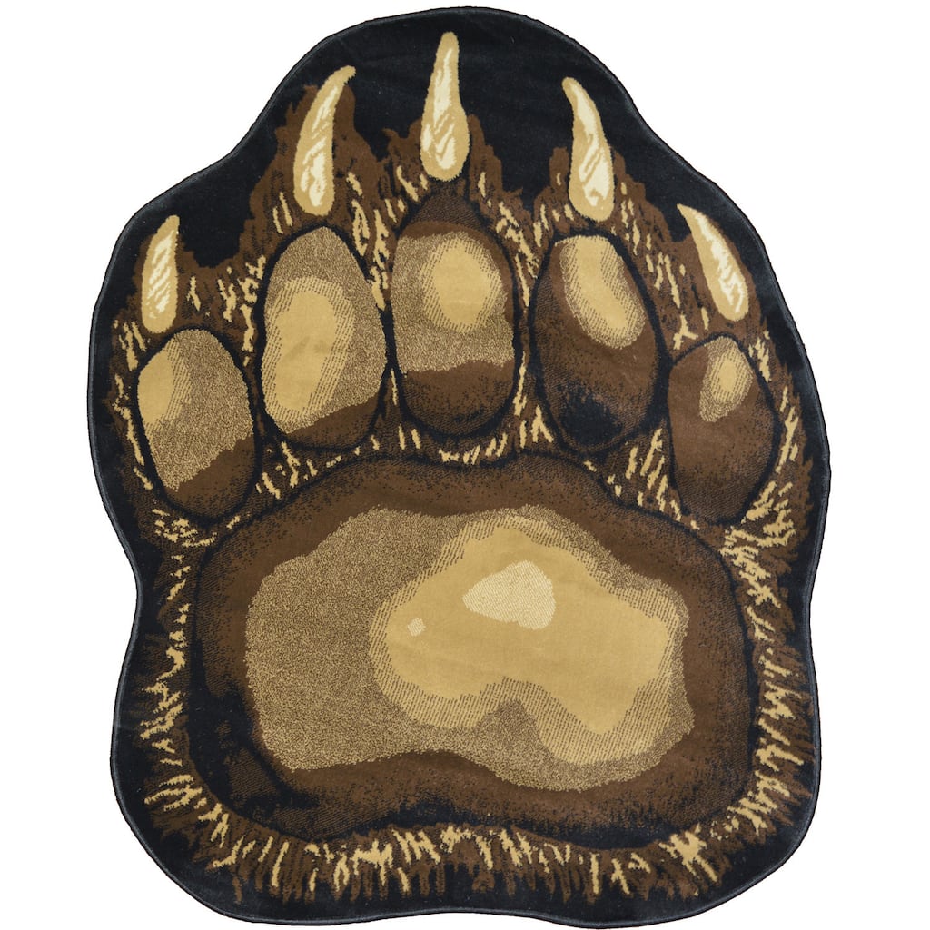 Bear Paw Print Area Rug (3' x 5') - 3'8" x 4'10"