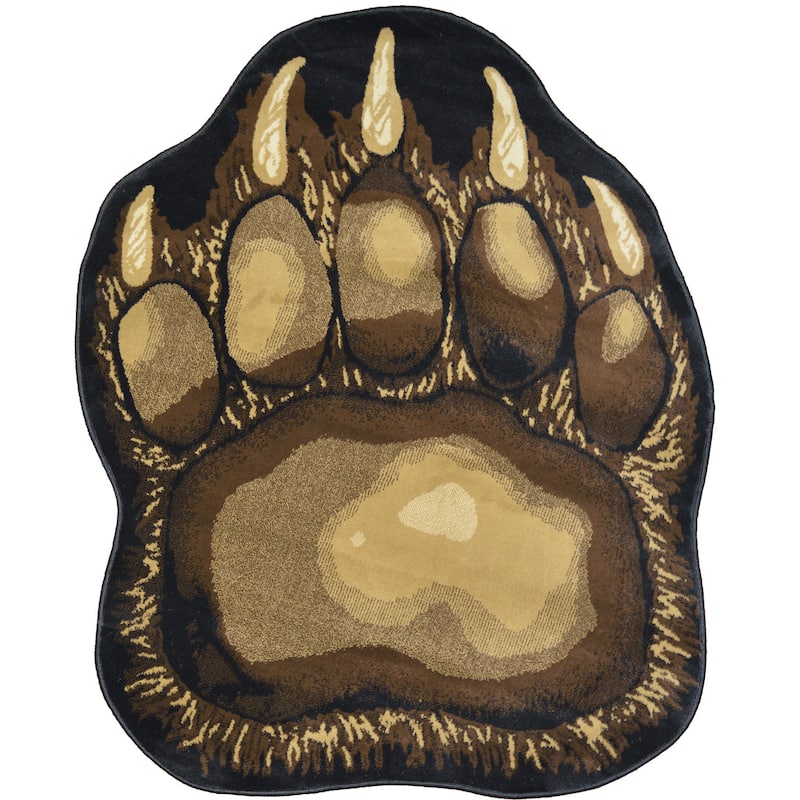 Bear Paw Print Area Rug (3' x 5') - 3'8" x 4'10"