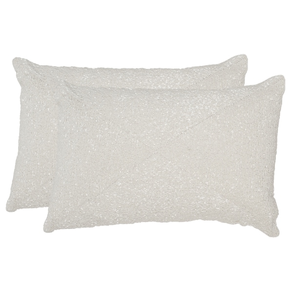 Safavieh Glitter 18-Inch Sparkling Pearl Decorative Throw Pillow (Set of 2) - Free Shipping ...