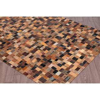 Leather 5x8 6x9 Rugs For Less Handmade Jean Label Leather Patchwork Upcycled Rug 5 X 7 6
