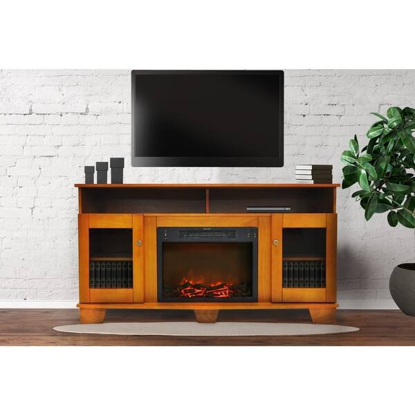 Cambridge CAM6022-1TEK Savona Teak Fireplace Mantel with Electronic  Fireplace Insert - Bed Bath u0026 Beyond - 11768237