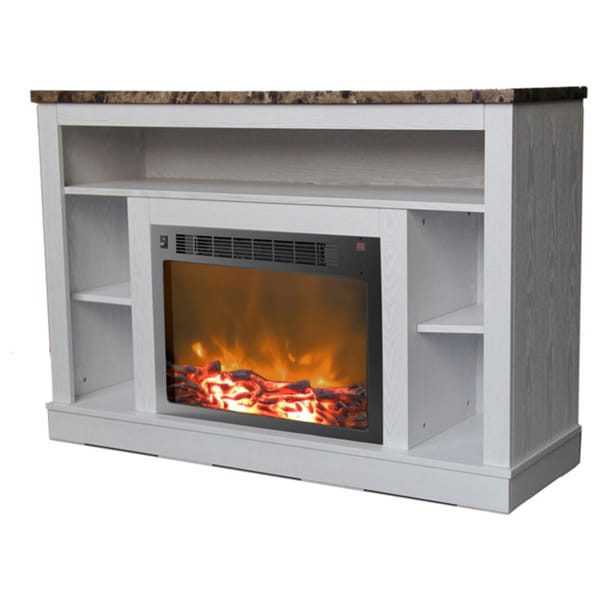 Cambridge CAM50211WHT White Seville Fireplace Mantel With Electronic