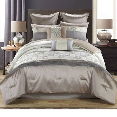 Athena 8-piece Reversible Neutral Toned Comforter Set