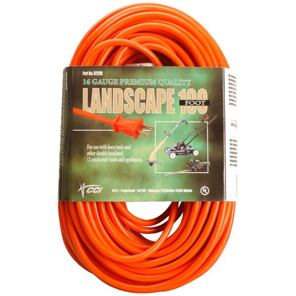 Coleman Cable 02209 100' Orange Vinyl Outdoor Extension Cord