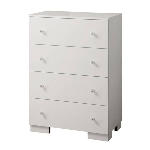 Shop Furniture Of America Taur Modern White Solid Wood 4 Drawer