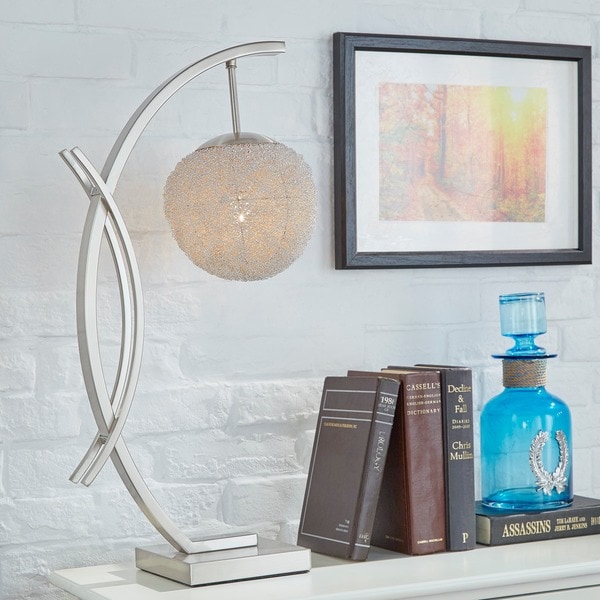 Zaida Nickel Finish Sphere Table Lamp by iNSPIRE Q Bold