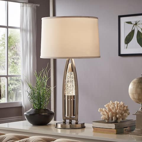 Hinsdale Nickel Finish Dancing Water Table Lamp by iNSPIRE Q Bold