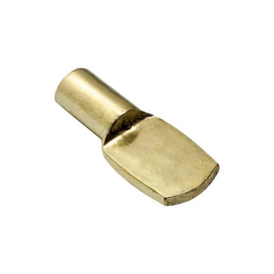 Rok Hardware 0.25 inch Shelf Pins Flat Spoon Style Brass (Pack fo 50)