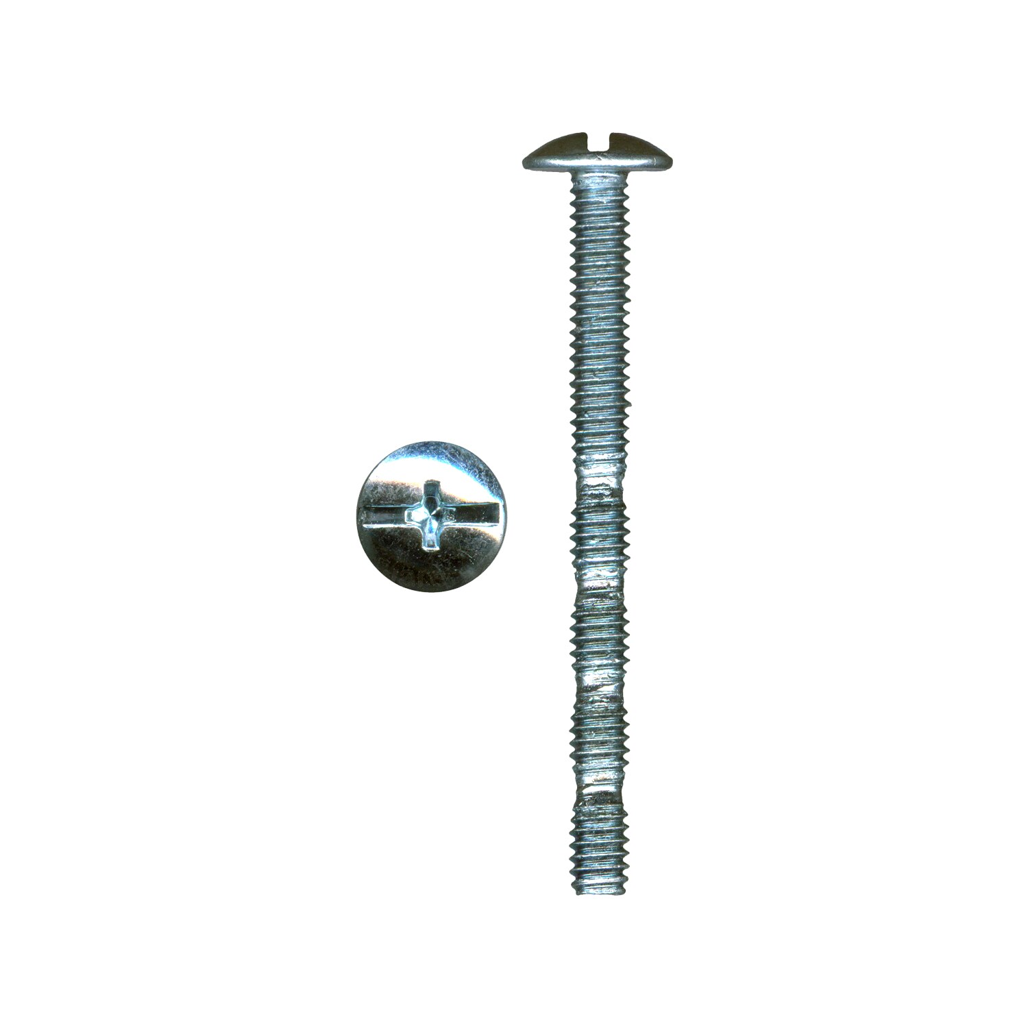 #8-32 x 2-inch Round Head Phillips/Slot Break-Away Drawer Handle Screw -  Zinc Plated