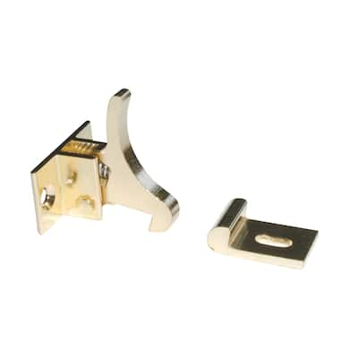 Rok Hardware Extra Heavy Duty Elbow Latch for Cabinet Door / Window Catch Brass