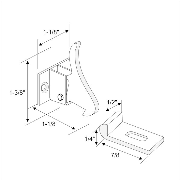 4-Pack Heavy Duty Elbow Catch Polished Nickel