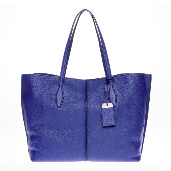 Tods Medium 'Joy' Blue Grained Leather Twin Handle Bag - Free Shipping ...