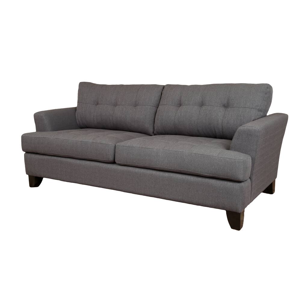 Porter Norwich Contemporary Charcoal Grey Polyester Sofa with Matching Throw Pillows - 36"H x 41"D x 84"W
