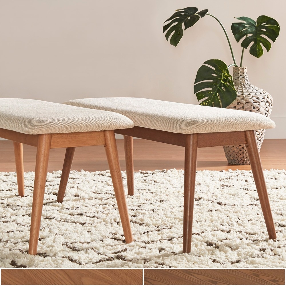 iNSPIRE Q Modern Norwegian Danish Modern Tapered Upholstered Dining Bench