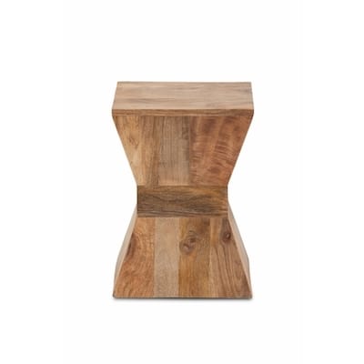 Mango Wood Square Hourglass Stool