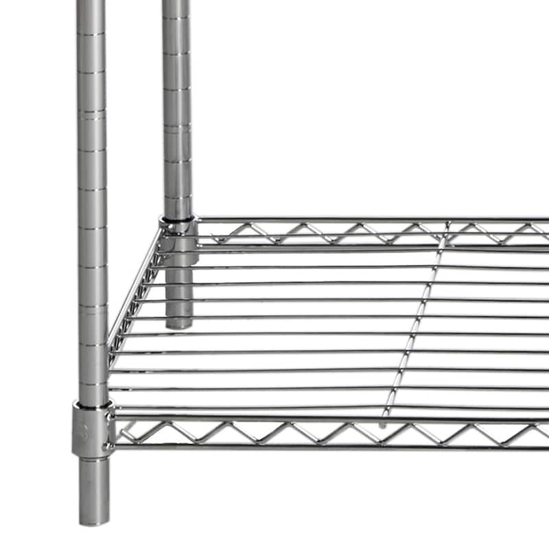 SAFAVIEH Storage Collection Betsy Chrome Wire Adjustable Garment Rack - 47.2" x 17.7" x 59.1"