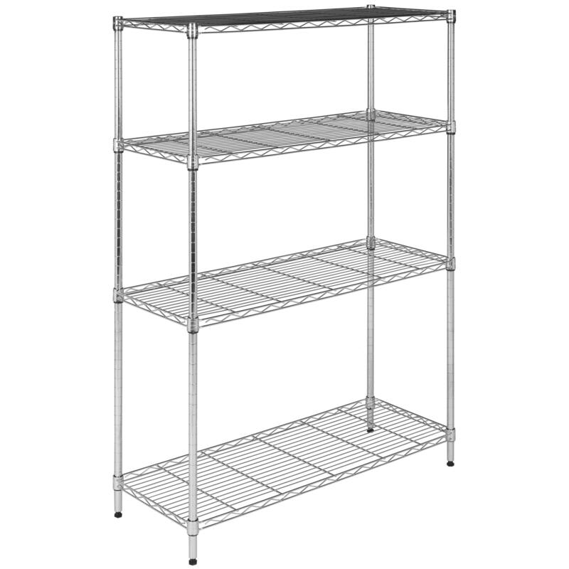 Safavieh Storage Collection Delta 4 Tier Heavy Duty Commercial Chrome 