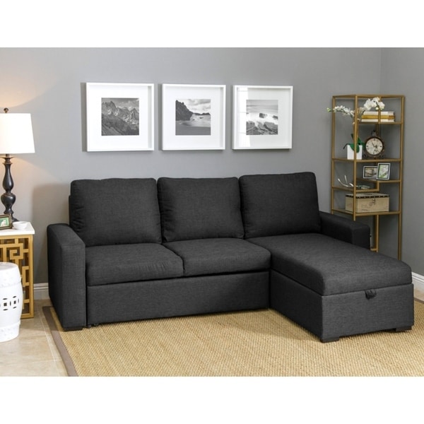 Abbyson Newport Upholstered Sofa Storage Sectional