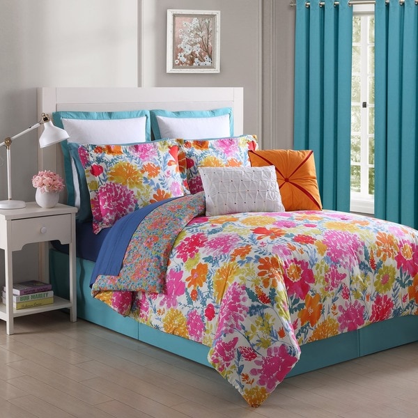 Shop Garden Reversible Floral Comforter Set by Fiesta - On Sale - Free ...
