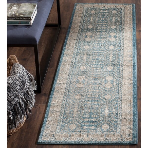 Safavieh Sofia Vintage Blue/ Beige Distressed Rug - 2' 2 x 8'