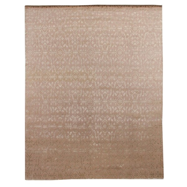 Shop Exquisite Rugs Super Tibetan Ivory New Zealand Wool and Silk Rug