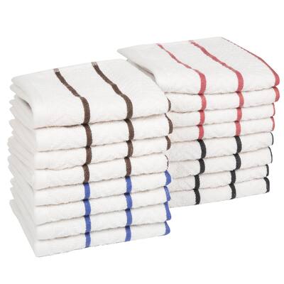 Windsor Home 16-piece Cotton Chevron Terry Dishcloths - 11.5" x 11.5" x 0.1"