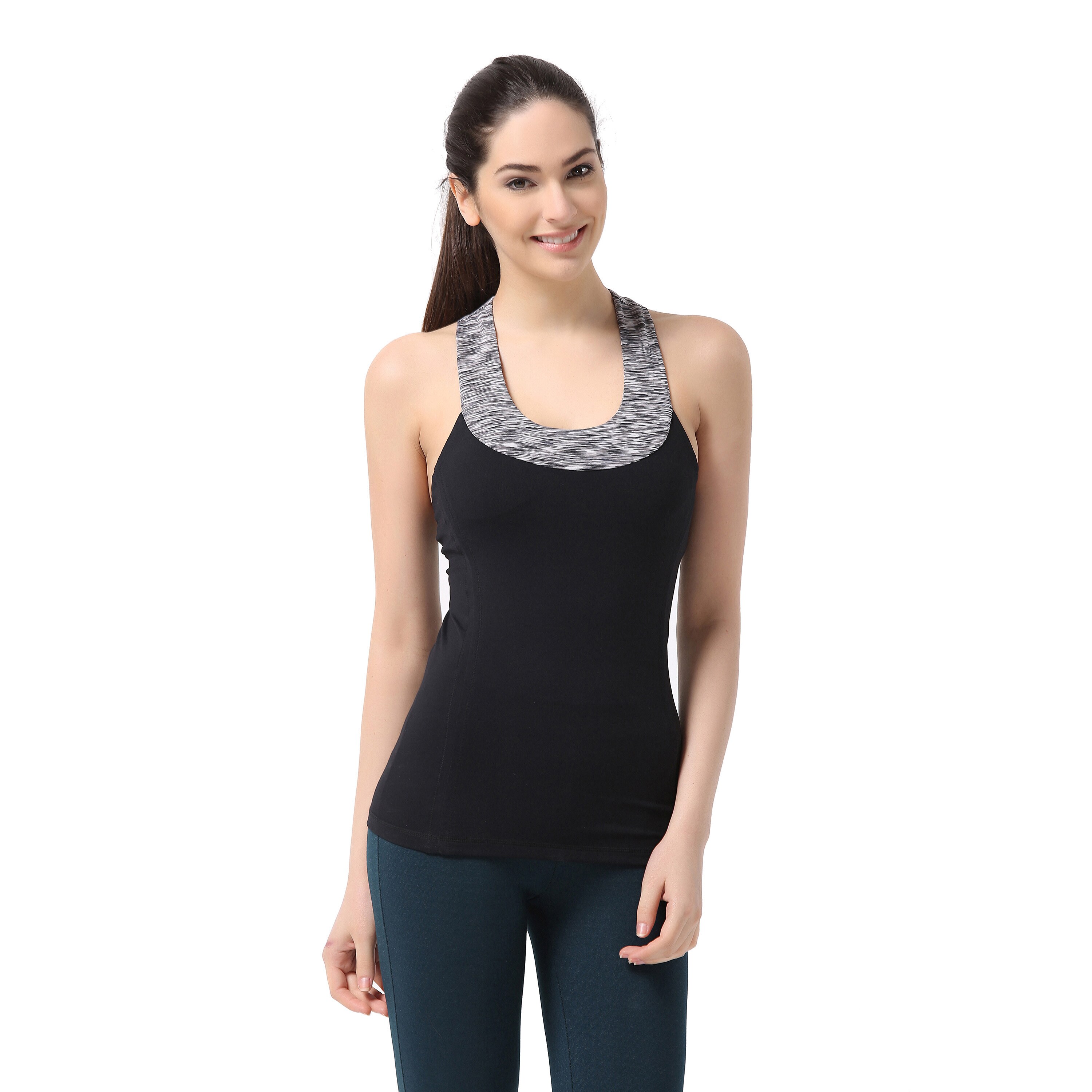 yoga top with built in shelf bra