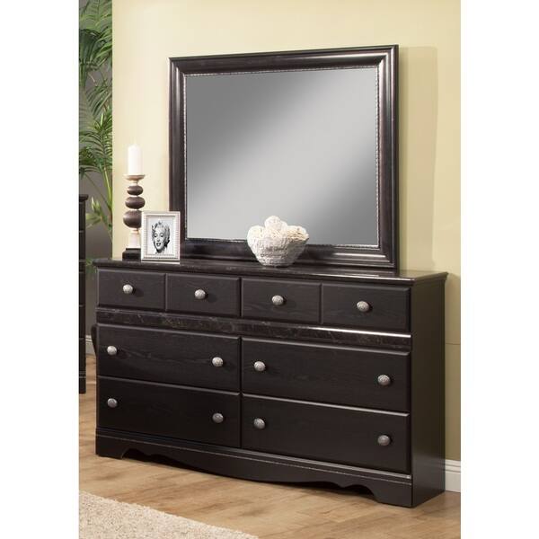 Sandberg Furniture Vienna 6-Drawer Black Dresser and Mirror - Bed Bath &  Beyond - 11771680
