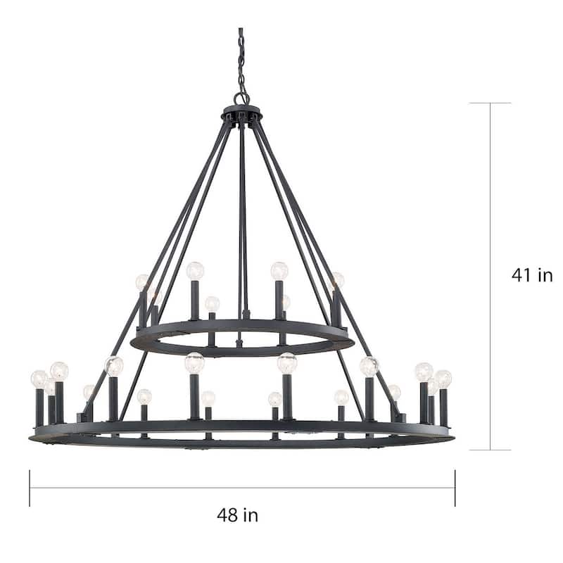 Pearson 24-light Black Iron Chandelier