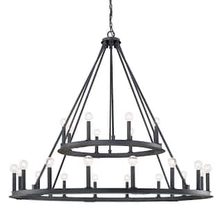 Pearson 24-light Black Iron Chandelier