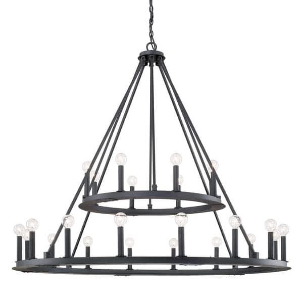 slide 2 of 2, Pearson 24-light Black Iron Chandelier