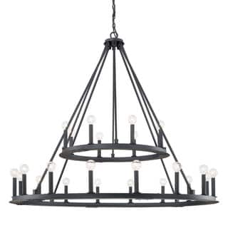 Pearson 24-light Black Iron Chandelier