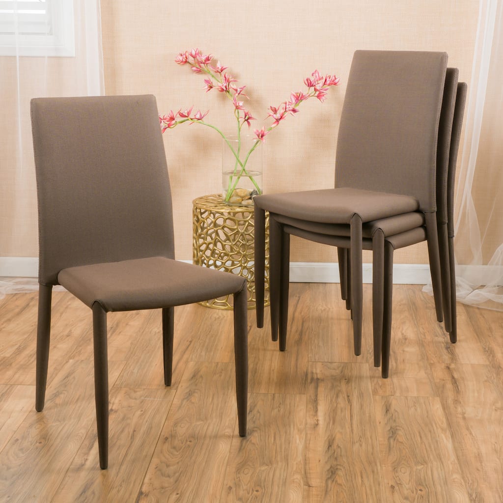 Christopher Knight Home Comstock Fabric Stackable Dining Chair (Set of 4)