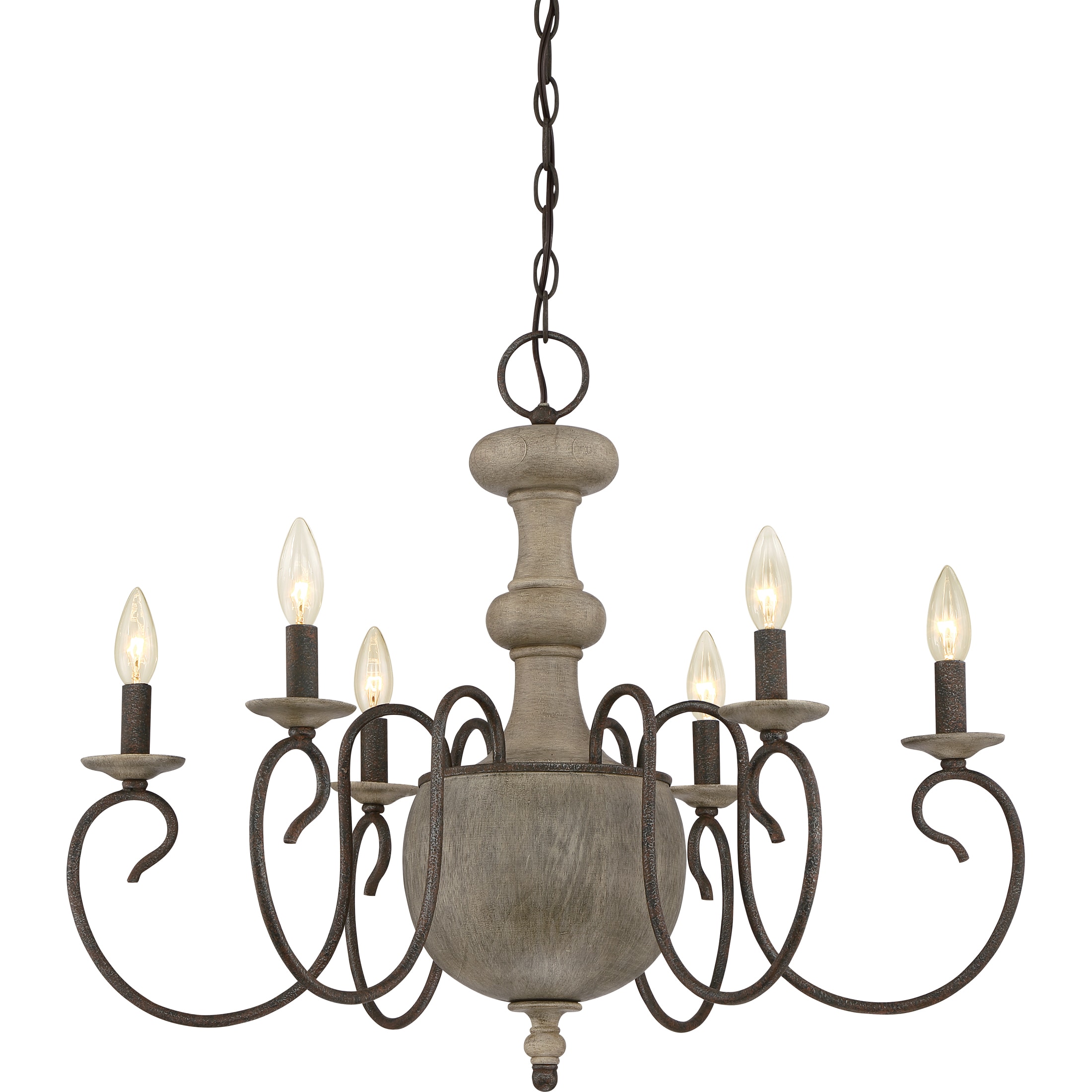 Quoizel Castile 6-light Chandelier (Large,Rustic Black Finish) - Chandeliers For Bedrooms by Overstock.com