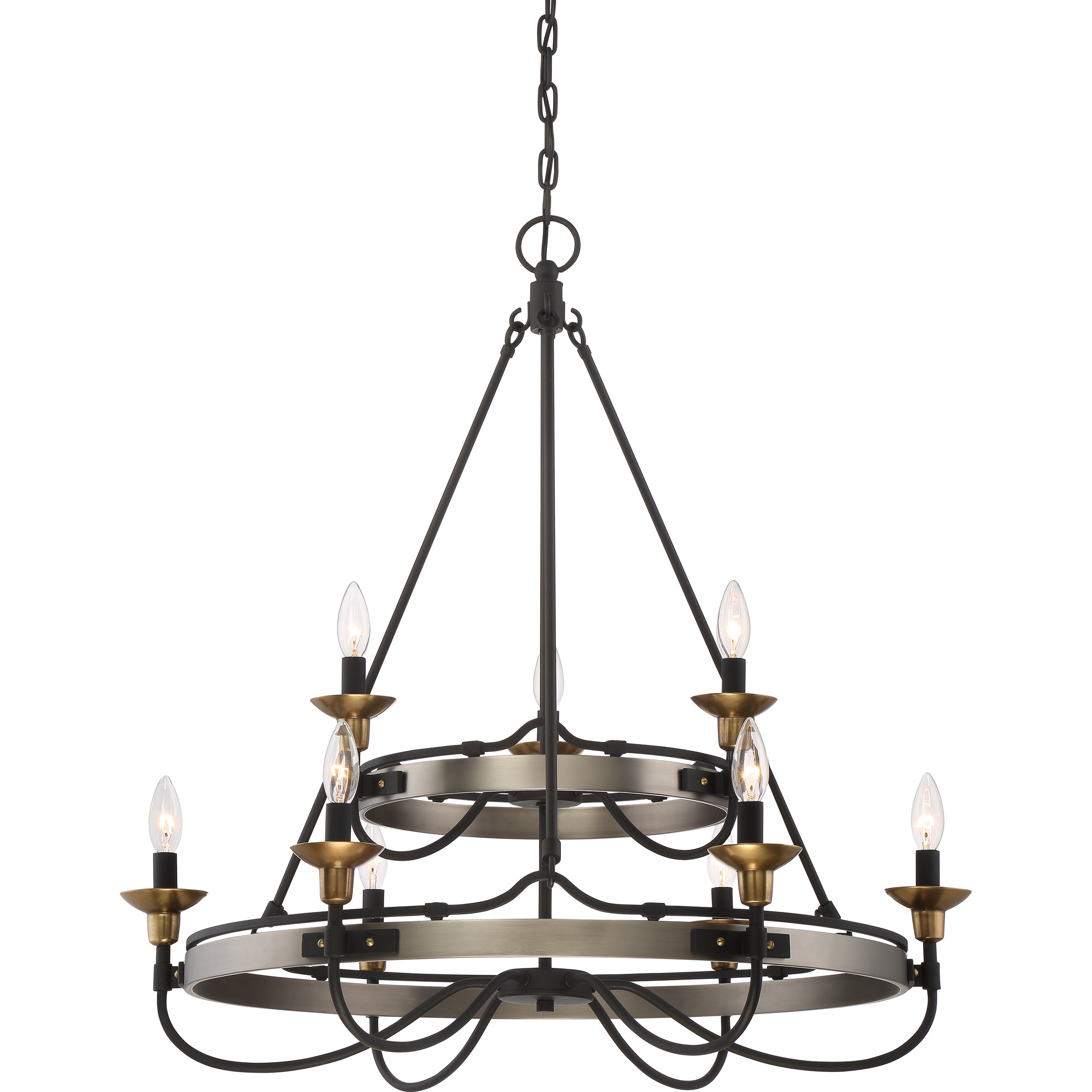 Quoizel Castle Hill Two-tier Chandelier With 9 Lights (Extra Large,Antique Nickel Finish) - Chandeliers For Bedrooms by Overstock.com