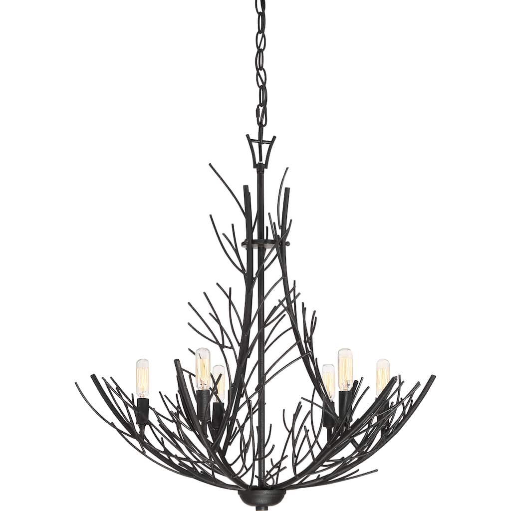 Quoizel Thornhill 6-Light Marcado Black Rustic Chandelier