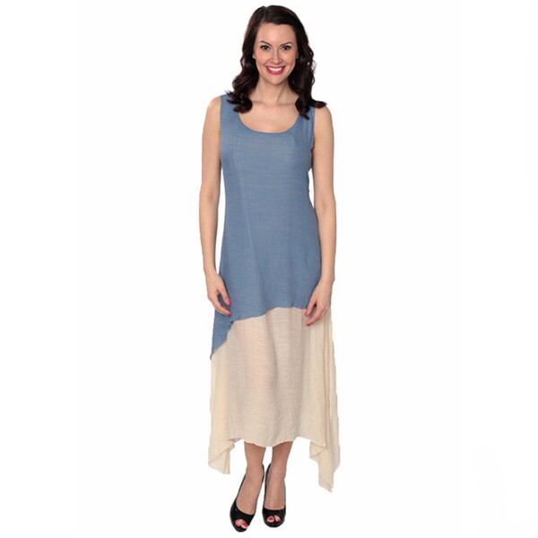 Nancy Yang Women's Linen-Blend Layered Tunic Sidetail Dress - Free ...