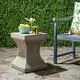 Safavieh Curby Concrete Indoor/ Outdoor Accent Table (Dark Grey) - 13.7" x 13.7" x 17.7" - Thumbnail 0