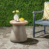 Safavieh Button Concrete Indoor/ Outdoor Accent Table (Dark Grey) - 16.5" x 16.5" x 18.1"