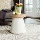 Safavieh Button Concrete Indoor/ Outdoor Accent Table (Ivory) - 16.5" x 16.5" x 18.1" - Thumbnail 1
