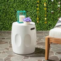 Safavieh Zuri Concrete Indoor/ Outdoor Accent Table (Ivory) - 15.7" x 15.7" x 17.7"