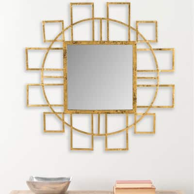 SAFAVIEH Matrix Gold 35-inch Decorative Mirror - 35" x 35" x 1"