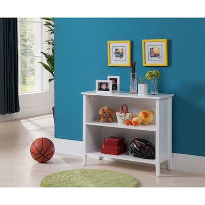 2-Tier White Bookcase